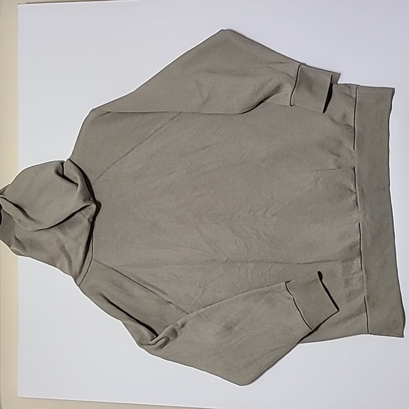 PINK Victoria's Secret Olive Green Gold Sequined Logo Fleece Hoodie - Size Large - Picture 7 of 14